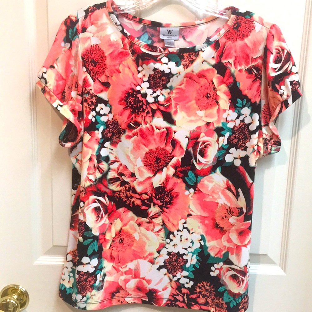 Floral Cap Sleeve Top - Picture 5 of 5